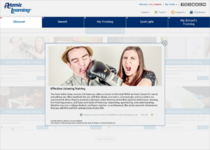 Example of course details after selecting a training component 
