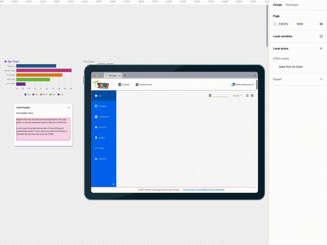 Example of a responsive data visual asset being placed in product mockup.
